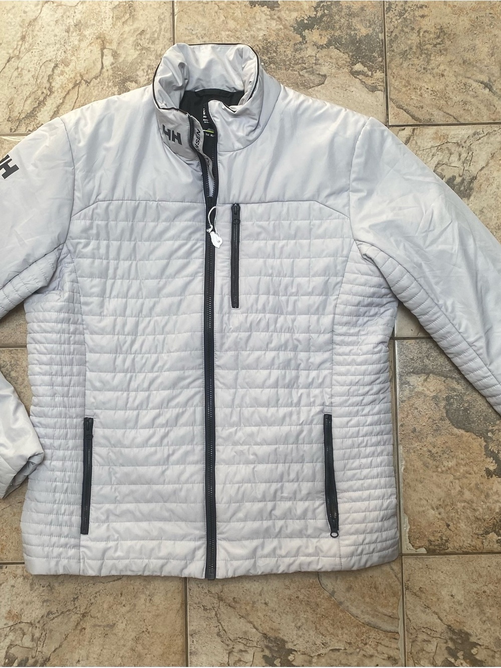 Helly Hansen Men’s Light Gray Quilted Puffer Jacket
